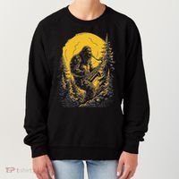 Bigfoot Playing Saxophone Aesthetic Sasquatch Saxophone Women's Sweatshirt thumb 0