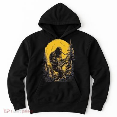 Bigfoot Playing Saxophone Aesthetic Sasquatch Saxophone Hoodie