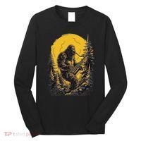 Bigfoot Playing Saxophone Aesthetic Sasquatch Saxophone Long Sleeve Shirt thumb 0
