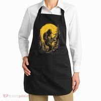 Bigfoot Playing Saxophone Aesthetic Sasquatch Saxophone Apron thumb 2