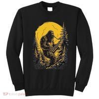 Bigfoot Playing Saxophone Aesthetic Sasquatch Saxophone Sweatshirt thumb 0