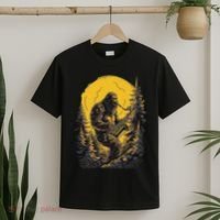 Bigfoot Playing Saxophone Aesthetic Sasquatch Saxophone T-Shirt thumb 2