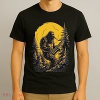 Bigfoot Playing Saxophone Aesthetic Sasquatch Saxophone T-Shirt thumb 3
