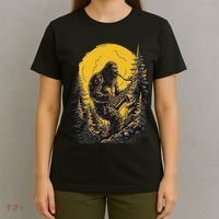 Bigfoot Playing Saxophone Aesthetic Sasquatch Saxophone T-Shirt thumb 4