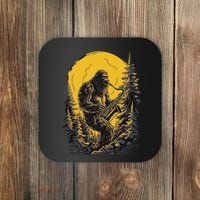 Bigfoot Playing Saxophone Aesthetic Sasquatch Saxophone Coaster thumb 0