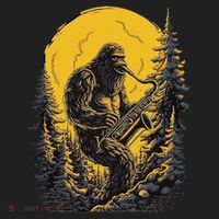 Bigfoot Playing Saxophone Aesthetic Sasquatch Saxophone Hat thumb 2