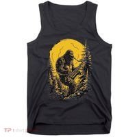 Bigfoot Playing Saxophone Aesthetic Sasquatch Saxophone Tank Top thumb 0