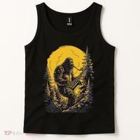 Bigfoot Playing Saxophone Aesthetic Sasquatch Saxophone Tank Top thumb 2