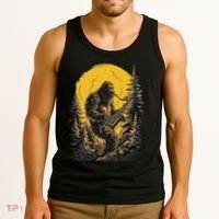 Bigfoot Playing Saxophone Aesthetic Sasquatch Saxophone Tank Top thumb 3