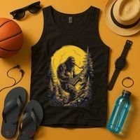 Bigfoot Playing Saxophone Aesthetic Sasquatch Saxophone Tank Top thumb 4