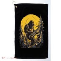Bigfoot Playing Saxophone Aesthetic Sasquatch Saxophone Golf Towel thumb 0