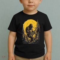 Bigfoot Playing Saxophone Aesthetic Sasquatch Saxophone Toddler T-Shirt thumb 2