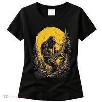 Bigfoot Playing Saxophone Aesthetic Sasquatch Saxophone Women's T-Shirt thumb 0