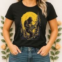 Bigfoot Playing Saxophone Aesthetic Sasquatch Saxophone Women's T-Shirt thumb 2