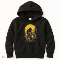 Bigfoot Playing Saxophone Aesthetic Sasquatch Saxophone Kids Hoodie thumb 0