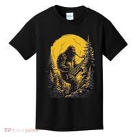 Bigfoot Playing Saxophone Aesthetic Sasquatch Saxophone Kids T-Shirt thumb 0
