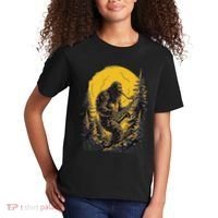 Bigfoot Playing Saxophone Aesthetic Sasquatch Saxophone Kids T-Shirt thumb 2