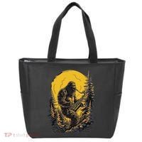 Bigfoot Playing Saxophone Aesthetic Sasquatch Saxophone Tote Bag thumb 0