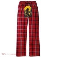 Bigfoot Playing Saxophone Aesthetic Sasquatch Saxophone Women's Flannel Plaid Pajama Pants thumb 0