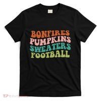 Bonfires Pumpkins Sweaters Football Fall Season T-Shirt thumb 0