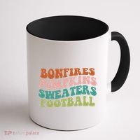 Bonfires Pumpkins Sweaters Football Fall Season Coffee Mug thumb 1