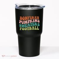 Bonfires Pumpkins Sweaters Football Fall Season Tumbler thumb 0