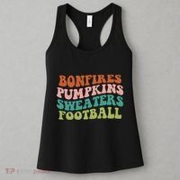 Bonfires Pumpkins Sweaters Football Fall Season Women's Tank Top thumb 3