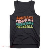 Bonfires Pumpkins Sweaters Football Fall Season Tank Top thumb 0