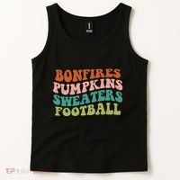 Bonfires Pumpkins Sweaters Football Fall Season Tank Top thumb 2