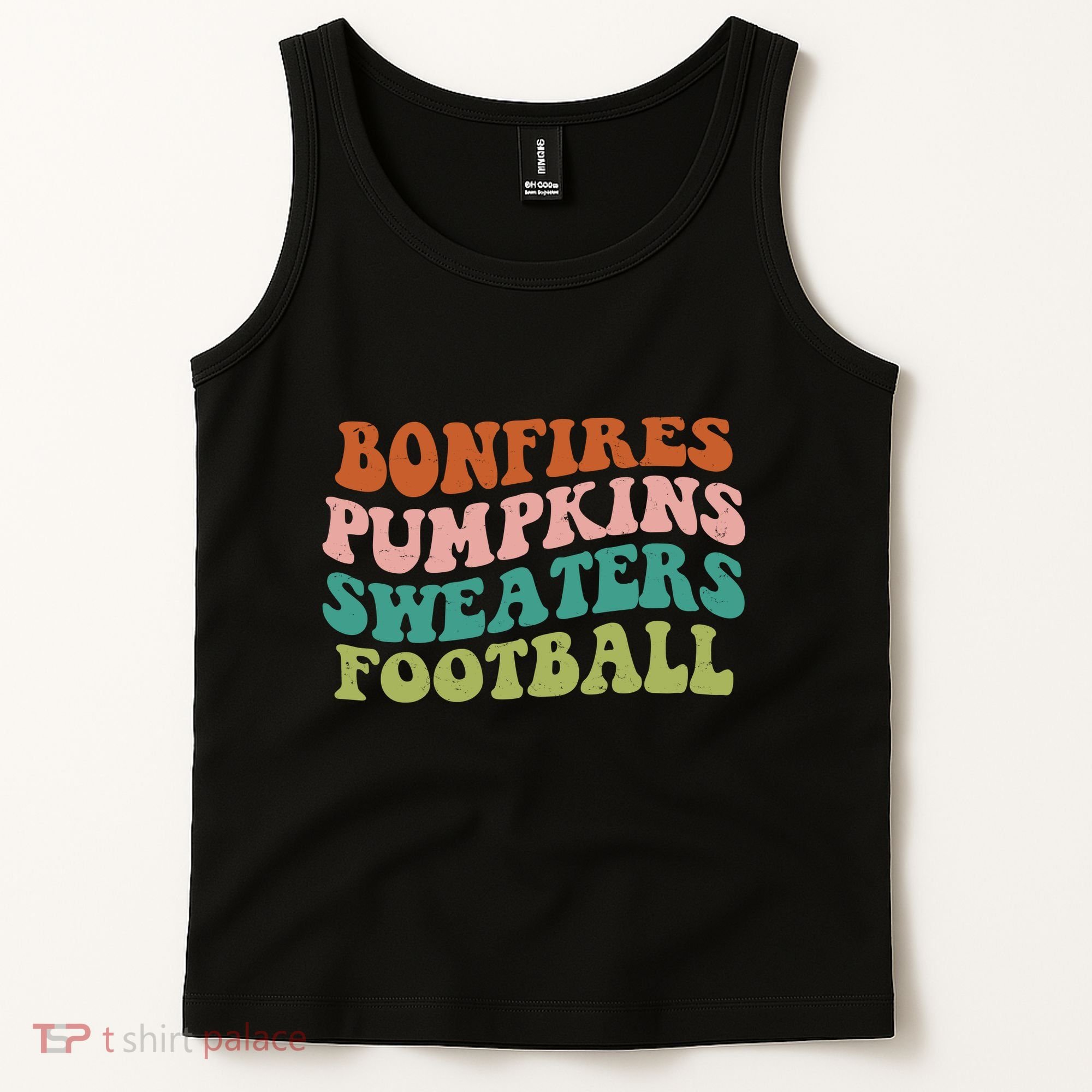 Bonfires Pumpkins Sweaters Football Fall Season Tank Top