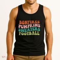 Bonfires Pumpkins Sweaters Football Fall Season Tank Top thumb 3