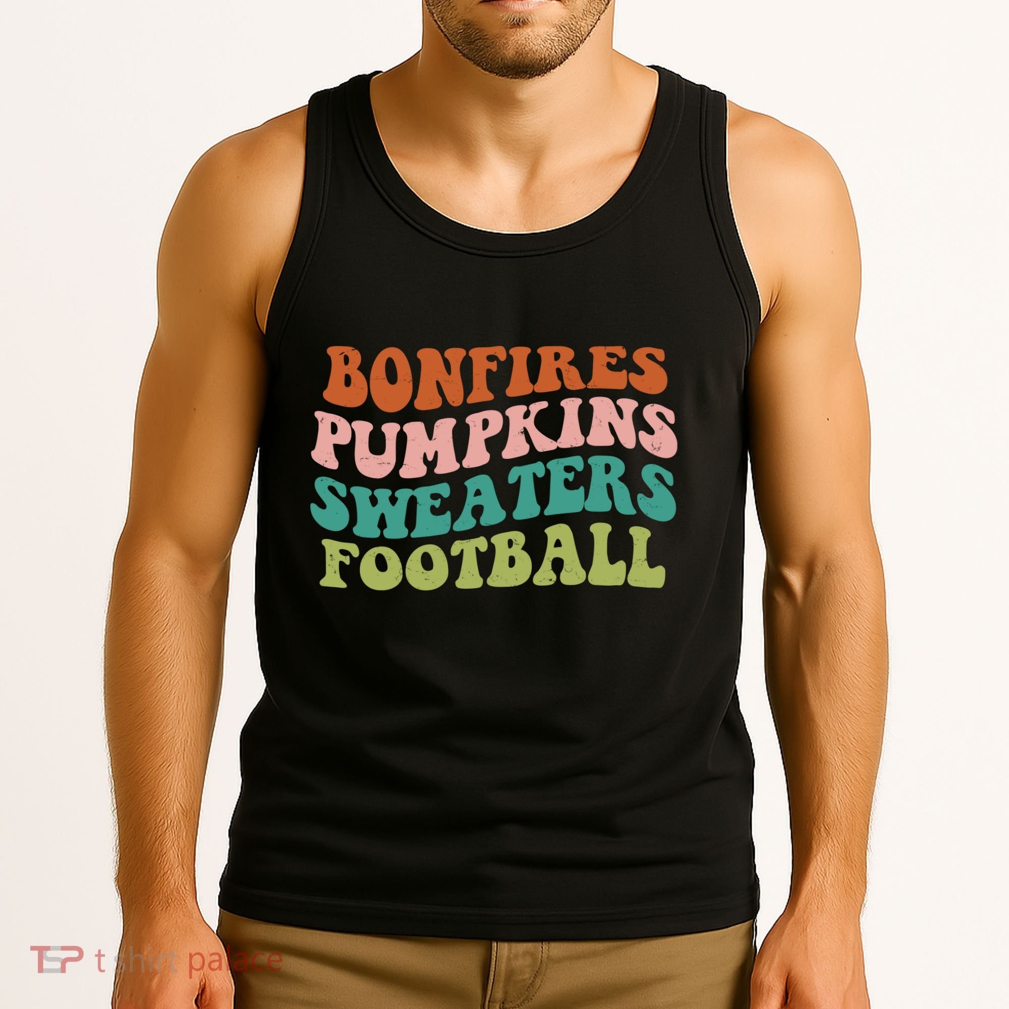 Bonfires Pumpkins Sweaters Football Fall Season Tank Top