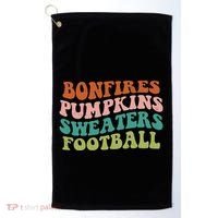 Bonfires Pumpkins Sweaters Football Fall Season Golf Towel thumb 0