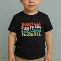 Bonfires Pumpkins Sweaters Football Fall Season Toddler T-Shirt thumb 2