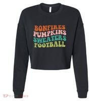 Bonfires Pumpkins Sweaters Football Fall Season Cropped Pullover Crew thumb 0