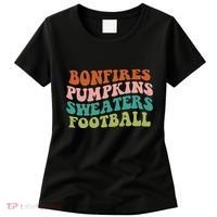 Bonfires Pumpkins Sweaters Football Fall Season Women's T-Shirt thumb 0