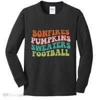 Bonfires Pumpkins Sweaters Football Fall Season Kids Long Sleeve Shirt thumb 0