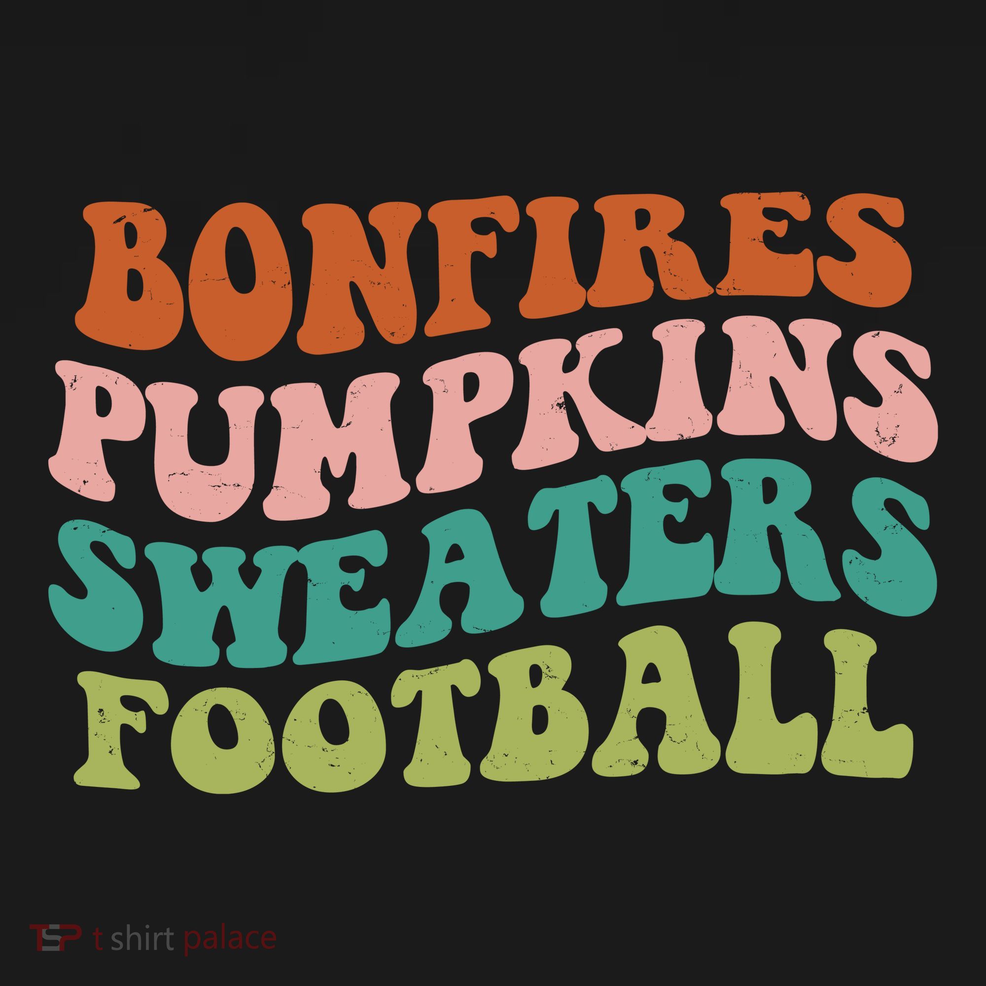 Bonfires Pumpkins Sweaters Football Fall Season Kids T-Shirt