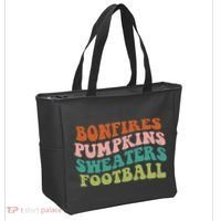 Bonfires Pumpkins Sweaters Football Fall Season Tote Bag thumb 2