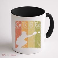 Baseball Periodic Table Elements Nerd Baseball Catcher Retro Coffee Mug thumb 1