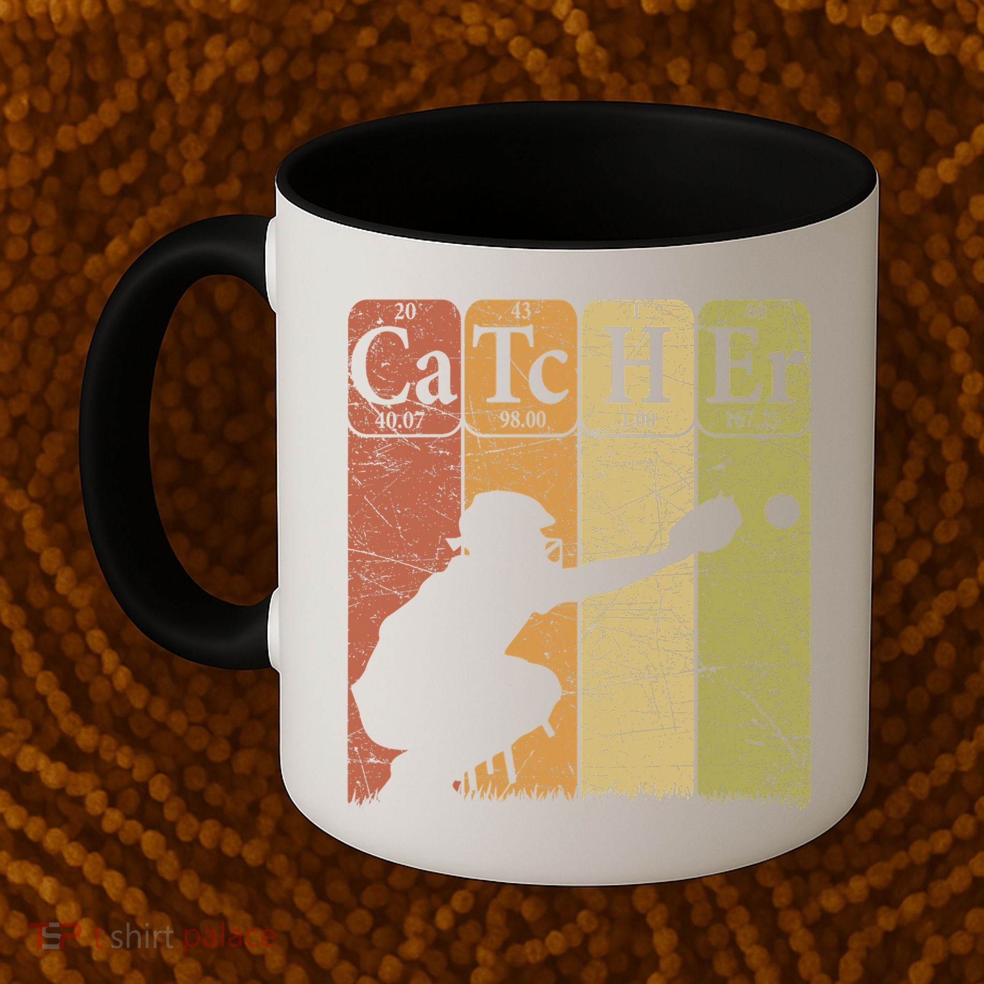 Baseball Periodic Table Elements Nerd Baseball Catcher Retro Coffee Mug