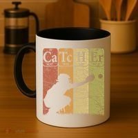 Baseball Periodic Table Elements Nerd Baseball Catcher Retro Coffee Mug thumb 4