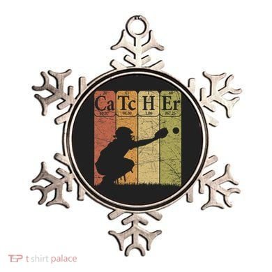 Baseball Periodic Table Elements Nerd Baseball Catcher Retro Ornament