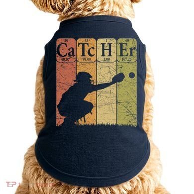 Baseball Periodic Table Elements Nerd Baseball Catcher Retro Doggie Tank