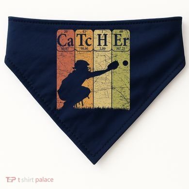 Baseball Periodic Table Elements Nerd Baseball Catcher Retro USA-Made Doggie Bandana