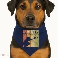 Baseball Periodic Table Elements Nerd Baseball Catcher Retro USA-Made Doggie Bandana thumb 1
