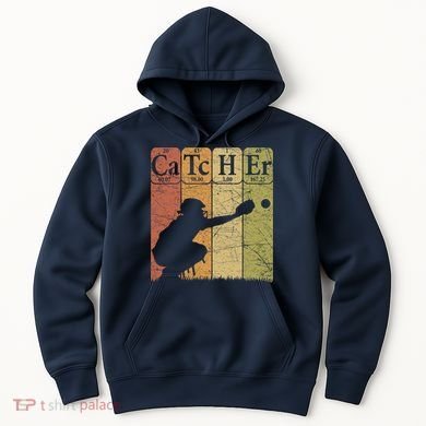 Baseball Periodic Table Elements Nerd Baseball Catcher Retro Hoodie