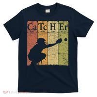 Baseball Periodic Table Elements Nerd Baseball Catcher Retro T-Shirt thumb 0