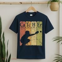Baseball Periodic Table Elements Nerd Baseball Catcher Retro T-Shirt thumb 2