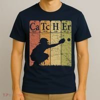 Baseball Periodic Table Elements Nerd Baseball Catcher Retro T-Shirt thumb 3